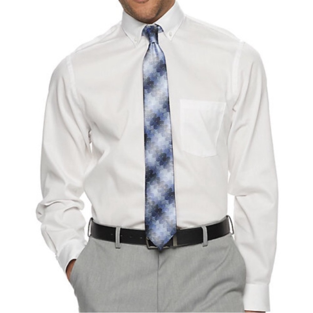 White button down wrinkle-free Size XL 17 1/2 34-35, New